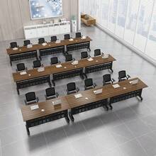 Mesa de conferencias plegable móvil con ruedas silenciosas, mesa de entrenamiento de madera grande de 47 pulgadas para oficina, aula y seminario, diseño modular para uso versátil - A-120cm/47.2cm - Ver 7