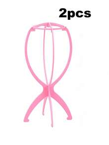 2pcs Foldable Multi-Function Wig Stand - Portable And Durable, Travel Display Mannequin Head, Stable Base, Foldable Design, Suitable For Various Wig Types And Hat Storage - Multicolor - View 7