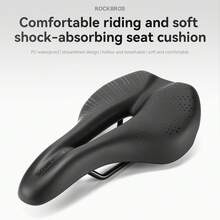 ROCKBROS 1pc Sports Comfortable Seat Cushion: Shock-Absorbing And Anti-Impact, With Hollow Air Channel For Heat Dissipation, Making Cycling More Comfortable - Black - View 2