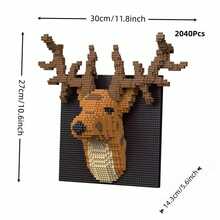 2672Pcs Micro Mini Building Blocks, 3D DIY Animal Mural Set, Parrot, Chameleon & Shark, Creative Desktop Ornament, Home Decor, Birthday & Holiday Gift For Block Lovers - Multicolor - View 15