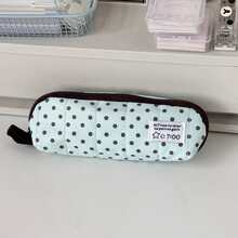 [Kembali ke Sekolah] Tempat Pensil Polkadot Lucu Berbahan Quilted, Tas Pensil Resleting Kain Lembut Estetik, Tas Penyimpanan Alat Tulis Kapasitas Besar, Cocok Untuk Siswa - MultiWarna - View 11