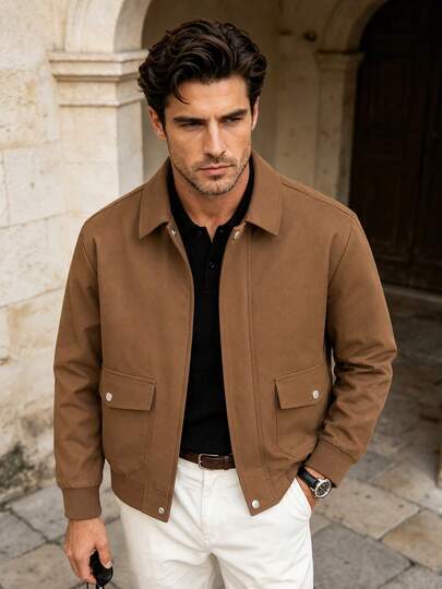 Men's Spring/Autumn Casual Fashion New Lapel Jacket, Suitable For Daily Commute, Vacation, Gift Giving