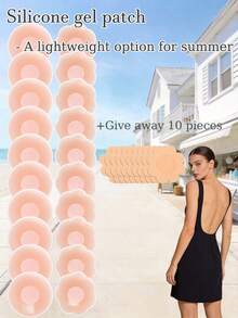 2/10pcs Invisible Silicone Adhesive Nipple Covers, Thin Adhesive Nipple Covers Suitable For Various Occasions, Summer Essential - Multi-color - View 1
