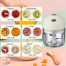 Cordless Electric Garlic Chopper And Mini Food Processor, Compact Portable Design Cordless Food Chopper With 1600RPM Motor Speed, Rechargeable Battery USB Charging Garlic Crusher - Ideal For Garlic, Ginger, Onion, Vegetables Chopping In Kitchen - Multicolor - View 5