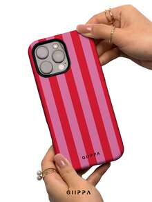 GIIPPA 1 buah Casing Ponsel Modis, Desain Pola Garis Merah dan Pink, Cocok untuk Model Ponsel 17 Pro Max, 16 Pro Max, 15 Pro Max, 14 Pro Max, Kompatibel dengan 11/12/13/14/15/16/18 Pro/Pro Max/Plus. Casing Ponsel Kelas Atas, Modis, dan Menyenangkan ini Cocok untuk Pria dan Wanita, menjadikannya Hadiah Ideal untuk Pacar Anda di Hari Paskah, Musim Semi, Musim Pernikahan, dan Ulang Tahun. - MultiWarna - View 4