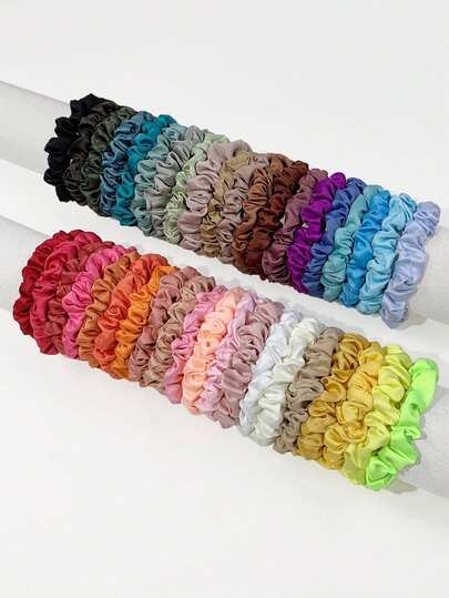20pcs Minimalist Elegant Solid Color, Leopard Print And Floral Pattern Elastic Hair Ties, Multi-Functional Hair Accessories, Suitable For Updos, Ponytails, Casual Ponytail Hair Accessories, Elastic Hair Bands, Holiday, Party Accessories