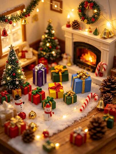 5pcs DIY Mini Random Resin Figurine Ornaments-Small Decorative Statues Perfect For Jewelry Making, Crafting, And Holiday Decor; An Ideal Gift For Friends And Family, Suitable For Birthdays Or As Collectible Christmas Decorations.
