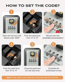 Upgraded Key Lock Security Box, Sturdy Waterproof Wall Mounted Keys Lock Box, Large Capacity 4 Digits Combination Lockbox With Resettable Spare Key For Home, Apartment, Office Indoor Outdoor Key Storage - Upgraded Key Lock Box - View 7