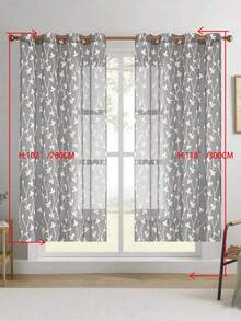 1pc/2pcs Premium Boho Style Embroidered Sheer Curtains For Living Room & Bedroom, Minimalist Line Art Voile Drapes, Fade Resistant Soft Light Blocking Breathable Home Decor, Easy To Install And Maintain - Grey - View 22