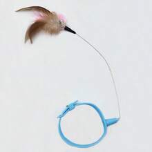 1pc Halter Feather Cat Teaser Toy With Built-In Crisp Bell, Hands-Free Design For Independent Play And Energy Release, Durable Scratch And Bite Resistant Indoor Interactive Pet Toy - Multicolor - View 4