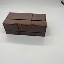 1 Peça Caixa de Lenços de Madeira Maciça, Caixa de Papel de Madeira de Nogueira para Sala de Estar, Caixa de Armazenamento de Mesa, Caixa de Lenços de Decoração para Banheiro e Casa, Acessórios de Cozinha - Cor da madeira de nogueira - Visão 6