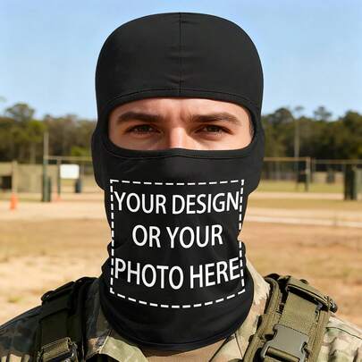 Customizable Balaclava Mask - Personalized With Photos And Text, Breathable, Full-Face Coverage, Suitable For Cycling, Skiing, And Outdoor Activities