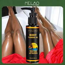 MELAO Body Tanning Oil 100ml/3.38fl.Oz, Deep Moisturizing Tanning Oil, Creates Rich Golden Bronze Glow, Suitable For Indoor Tanning Moisturizing Oil - Brown - View 1