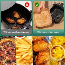 25/50/100pcs Disposable Air Fryer Liners, Square Non-Stick Baking Paper Liners, Suitable For 5-8L Air Fryers, Perfect For Baking, Roasting, Microwave Cooking, Mother's Day Kitchen Decor - Multicolor - View 4