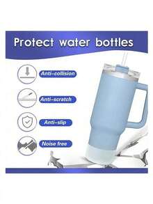 3pcs/1pc, Transparent Glass Bottom Cover For Compatible With Stanley 30/40oz Glass, Non-Slip Protective Sleeve, Accessory For Glass, Protective Silicone Cover For Ice Bar Cup Accessories, Reduce Noise And Protect Cup Accessories - Clear - View 5