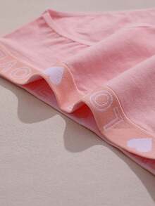 6pcs Women's Panties Triangle Briefs Solid Color Basic Style Love Letter Print Waistband Multicolor - Multicolor - View 4