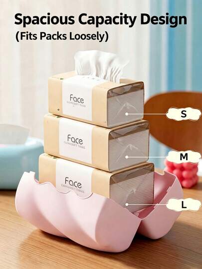 1pc Cloud Twist Tissue Box Cover, Openable Large Capacity Napkin Holder, Decorative Wavy Desktop Facial Tissue Dispenser For Living Room Bedroom Bathroom Home Decor