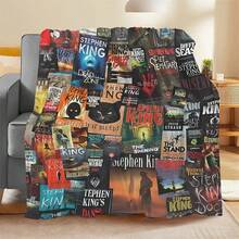 1 pièce de couverture en polaire douce et chaude sur le thème des livres de Stephen King, convenant pour le camping en plein air, les voyages, l'utilisation à la maison sur le canapé, le lit, le salon, le bureau. Antibactérienne et épaisse, un cadeau idéal pour les fêtes, l'utilisation quotidienne, toutes saisons. - Multicolore - Voir 9
