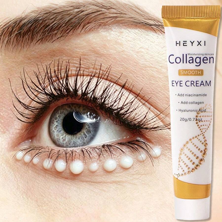 HEYXI Collagen Eye Cream, Enriched With Niacinamide, Retinol, Caffeine, Long-Lasting Hydration, Smooths Fine Lines, Suitable For All Skin Types