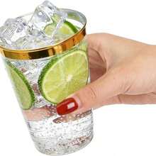 Ly vàng trong suốt 7oz (khoảng 200ml) bằng thủy tinh trong suốt, phù hợp cho cocktail, champagne, bia, martini, tráng miệng, hoàn hảo cho tiệc và đám cưới - Vàng - Xem 5