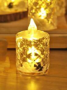 1/3/12/24pcs Crystal Shaped LED Electronic Candles, Battery Operated, Flameless Candles, Indoor Tabletop Bar Decor Candles, Holiday, Party, Wedding, Proposal, Birthday Decoration Lights, Create Romantic And Cozy Atmosphere - Yellow Light - View 15