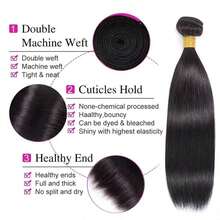 BINF 3Pcs Straight Human Hair Bundles 8‑30 Inch Virgin Remy Hair Weave Extensions, Natural Black Double Weft Hair For Halloween Party Cosplay Daily Styling - Natural Black - View 6