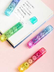 1pc Dual-Head Correction Tape, Double-Sided Replaceable Refill White Correction Tape, Transparent Candy Color Correction Roller, Student Back To School Stationery - A - View 8