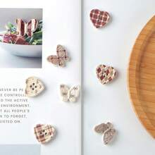 4/8/12pcs Cute Plaid Butterfly Fridge Magnets, Heart-Shaped Button Fridge Stickers, Suitable For Storage Cabinets, Kitchen, Whiteboards, Offices, Home Decor, Refrigerator Kitchen Magnets - Multicolor - View 2