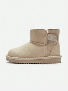 Balabala Unisex Kids Snow Boots Fleece‑Lined Thickened Non‑Slip Short Winter Boots For Boys & Girls - Camel - View 2