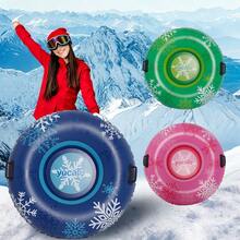Yucalo Snow Tube, Heavy Duty Cold-Resistant Snow Sled With Handle, Multiple Colors (Green, Pink, Blue), Large Round Snow Sled For Winter Outdoor Snow Mountain Fun - Multiple Styles - View 2