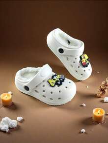 Winter Children's Clogs Are Cute, Fashionable, And Comfortable For Indoor And Outdoor Wear, With Plush Insulation For Warmth - Beige - View 6