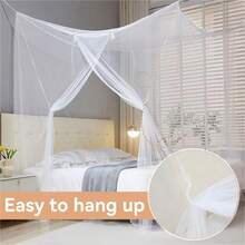 Universal Mosquito Net For Single To King Bed, Rectangular Decorative Canopy, Home Bedroom Bug Protector, Large Size 1PC - Single Door Mosquito Net - White - View 6