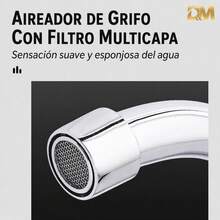 D&M 2en1 Grifo de cocina con rociador,Grifo telescópico,Grifo empotrado, grifo multifunción, grifo de cocina flexible, con modos de chorro potente y chorrito fino, manguera tipo <<cuello de cisne» giratoria de 360°, apto para lavabos de baño y fregaderos de cocina - Plateado - Ver 10