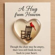 1/3pcs Pocket Hug Heart Cards - Hug From Heaven, Heart-Shaped Memorial Statue With Bird, Includes Inspirational Blessing Card, Suitable For Memorial, Home Decor, Gift - Multicolor - View 3