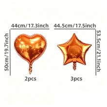 5pcs Multi‑Color Heart And Star Shaped Aluminum Foil Balloons Set For Birthday And Holiday Party Decorations - View 8