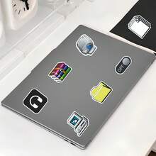 50pcs Vintage Computer Icon Symbols Stickers, Creative Decor For Mirror, Storage Box, Tablet School Supplies - Multicolor - View 10