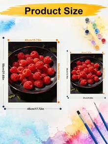 1 Set Digital Oil Painting Kit, Suitable For Beginners, Raspberry Pattern - Adult Beginner Set, Birthday Gift, Anniversary Gift, Holiday Gift, Home Decor - A - View 5