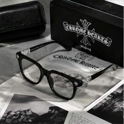 Bold ChromeHeart Glasses - Stylish Light Blocking And Anti-Dust Eyewear, Unisex Fashion Accessories Clear Durable