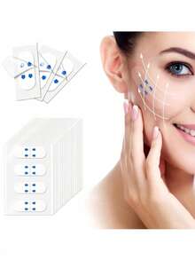 200pcs Invisible Seamless Face Tape, Skin Support Patches, Concealing Makeup, Suitable For Chin And Neck, Facial Tape, Alcohol-Free, Suitable For All Skin Types, Unisex - Multicolor - View 3