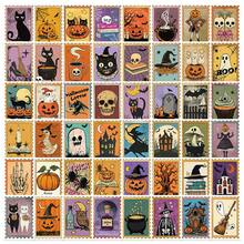 50pcs Vintage Halloween Stamps Sticker Set, Halloween Aesthetic Ghost Decorative Stickers, Back To School Cute Ghost Gift Stickers, Suitable For Teen Girls - Multicolor - View 13