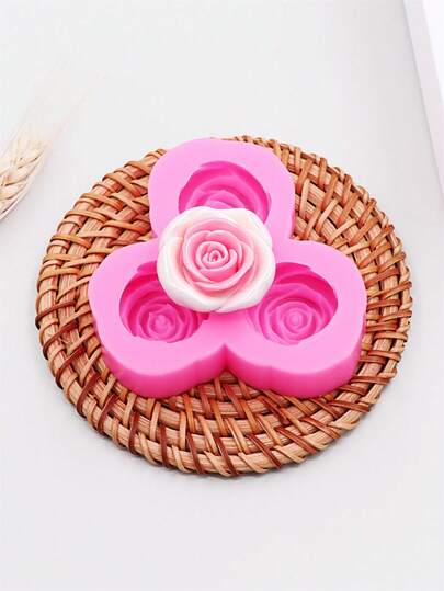 1pc Silicone Rose Flower Mold, Suitable For Polymer Clay Bouquet Casting, DIY Earring Pendant Making, Flower Resin Jewelry Accessories Clay Handmade Craft Mold