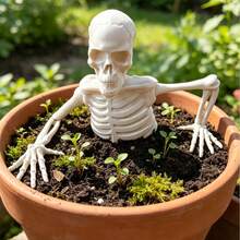 1 buah Dekorasi Halloween: Ornamen Meja Kerangka Setengah Badan Realistis, Kerangka Setengah Badan Merangkak, Dekorasi Taman - A - View 5