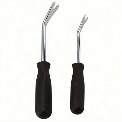 1Set Durable Steel Screwdriver Crowbar With Non Slip Black Handles For Car Dashboard Removal Panel Repair Tool
