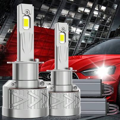 2 pezzi Faro LED per auto H7 H1 H11 9005 9006 H4, Luce fendinebbia anabbagliante/abbagliante Design Plug 6500K Bianco 58700LM 300W, Facile installazione Adattamento universale 900% Alta luminosità Faro super luminoso, Chip 9570 CSP, Senza batteria
