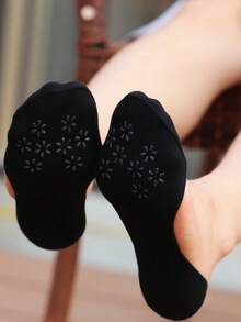 chuanwa（2） 1/5/10 Pairs Solid Color Invisible Boat Socks Women Summer Shallow Mouth Ultra-Thin Breathable Silicone Non-Slip Comfortable Daily High Heels Socks - Multicolor - View 6