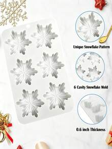 2pcs Snowflake Shaped Silicone Molds, Home Baking Cake Molds, Handmade Chocolate Pudding Jelly Dessert Making Molds - Multicolor - View 3