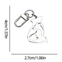 Wolf Stainless Steel Keychain Accessory Pendant, Cute Backpack Charm, Key Ring, Gift For Friends - Silver - View 4