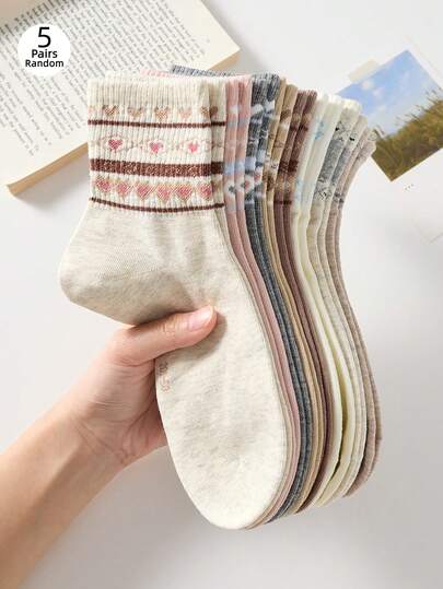 5-pairs-women-s-short-socks-heart-shaped-vintage-short-socks-protect