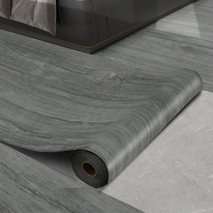 YUANYI 1 Roll 40cm/15.7in Wide Wood Grain Self-Adhesive Floor Sticker, Multi-Color Optional Waterproof Anti-Slip, Wear-Resistant Scratch-Resistant Easy To Clean, Adhesive PVC Floor Sticker, Self-Adhesive Vinyl Roll, Suitable For Bedroom Living Room Kitchen Bathroom, Rental House Old House Renovation Refurbishment Film Floor Sticker - Spruce - Light Gray - View 1