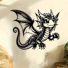 Dragon Theme Metal Wall Art, Cute Dragon Sculpture Wall Decor, Perfect Gift For Halloween And Holidays - Multicolor - View 3